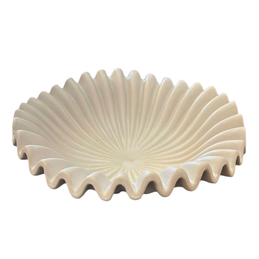 Ruffled Ceramic Bowl,Large