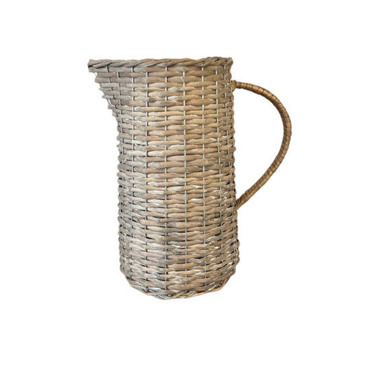 Wicker Pitcher Vase, Large (12")