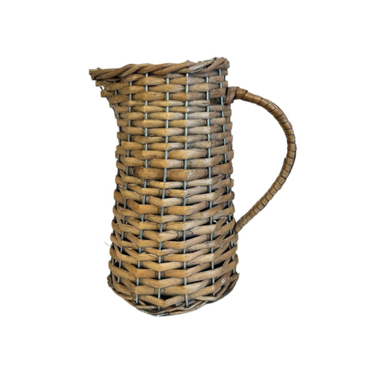 Wicker Pitcher Vase, Small 8"