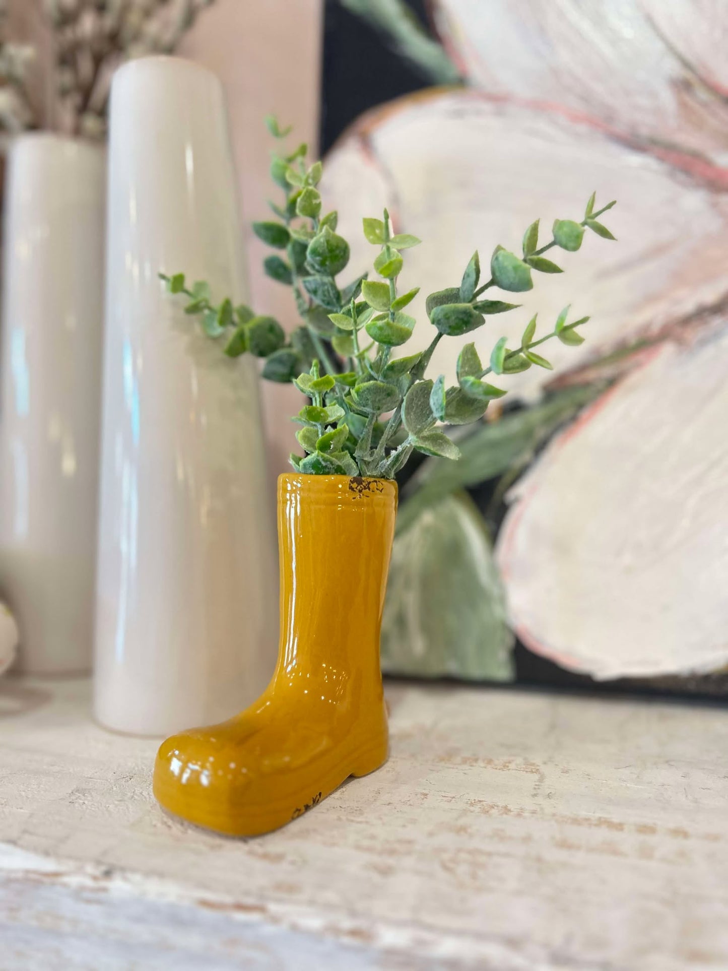 Mini Yellow Rainboot Vase