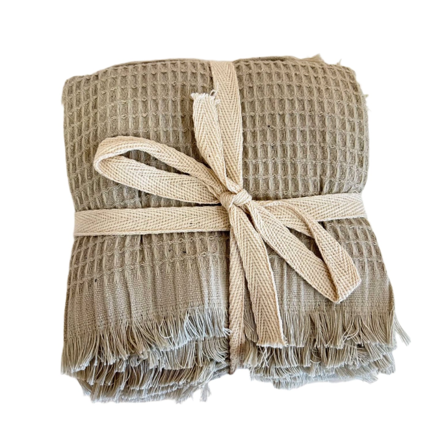 Set of 2 Waffleknit Towels- Sage