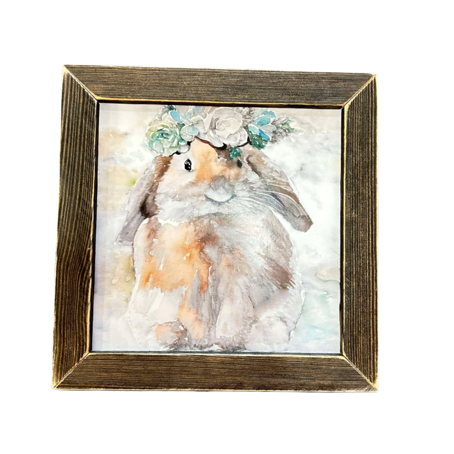 12x12 Bunny Flower Crown Framed Print