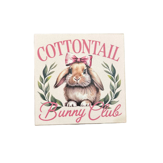 Cottontail Bunny Club Wood Block