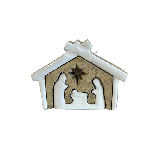 Wooden Nativity Shelf Sitter