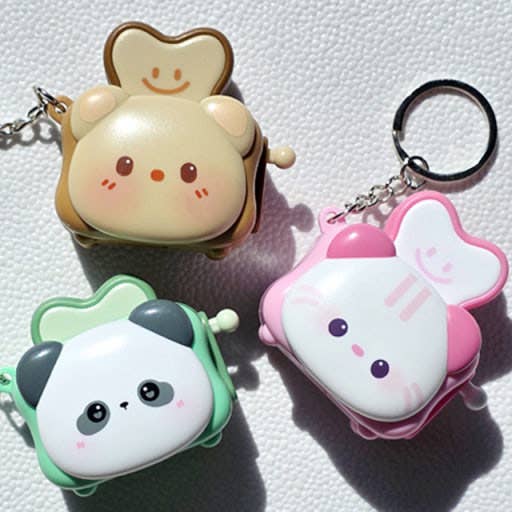Animal Toast Keychain Clicker Toy Cute Bread Keyring