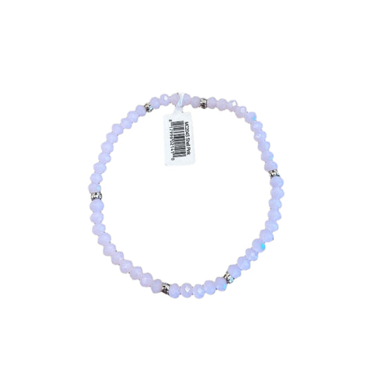 Mini Crystal Bracelet w/ Silver Accent- Shell Pink