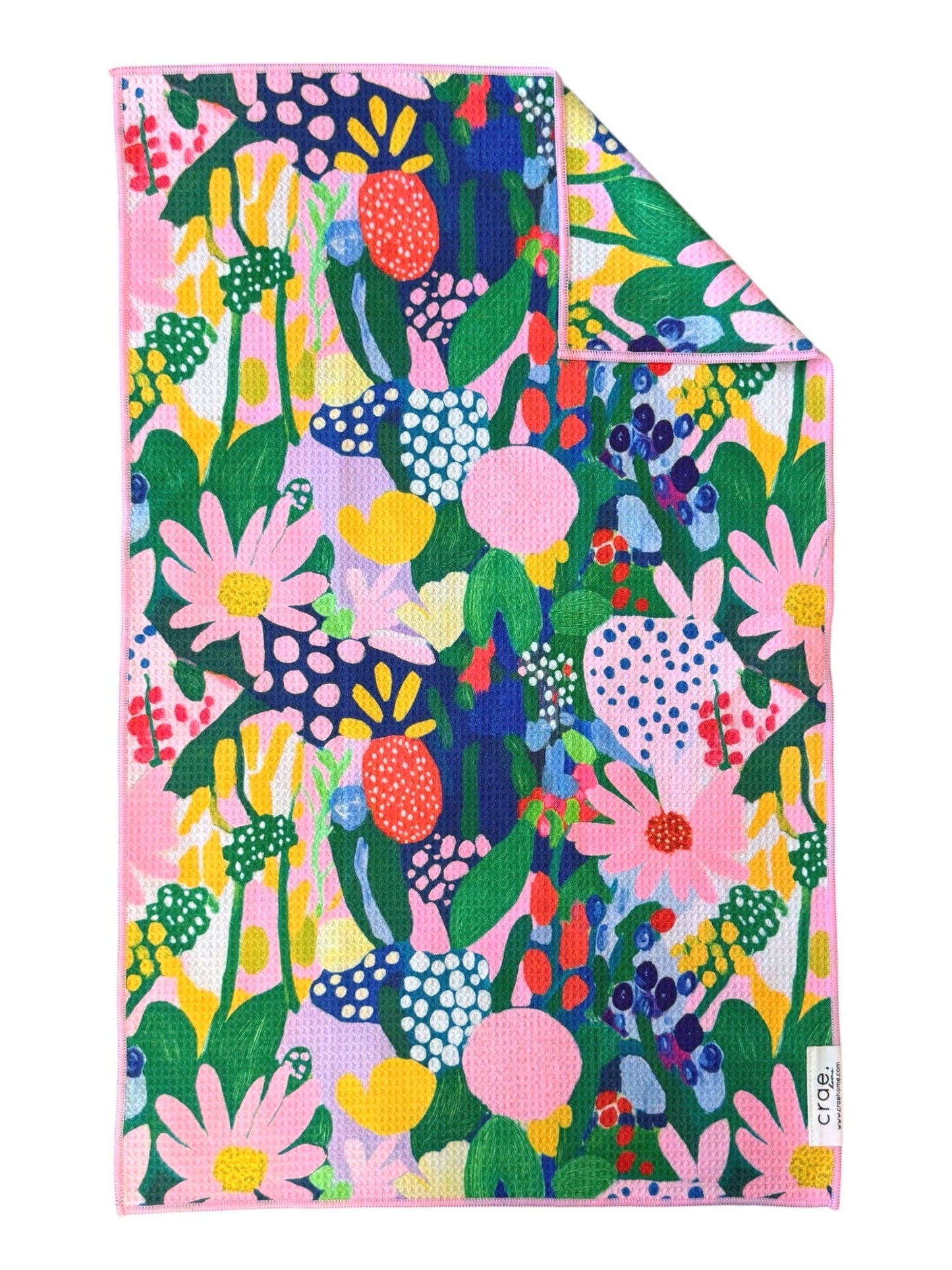 Colorful floral patterned product on a white background