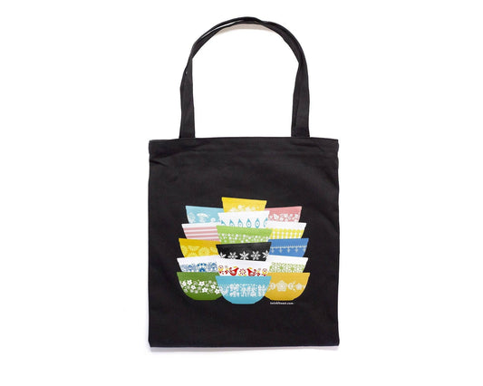 Pyrex-Inspired Zipper Tote Bag – Retro Pocket Tote