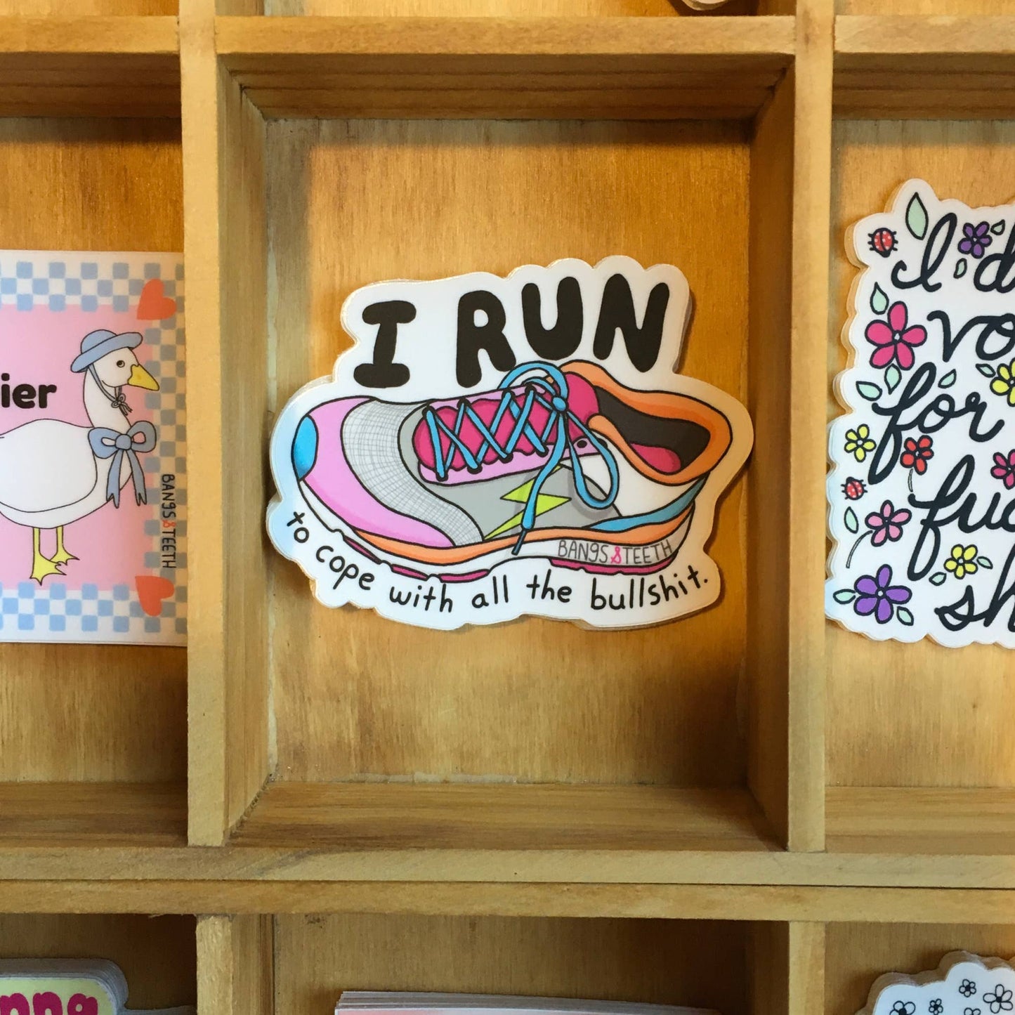 I Run To Cope Sticker