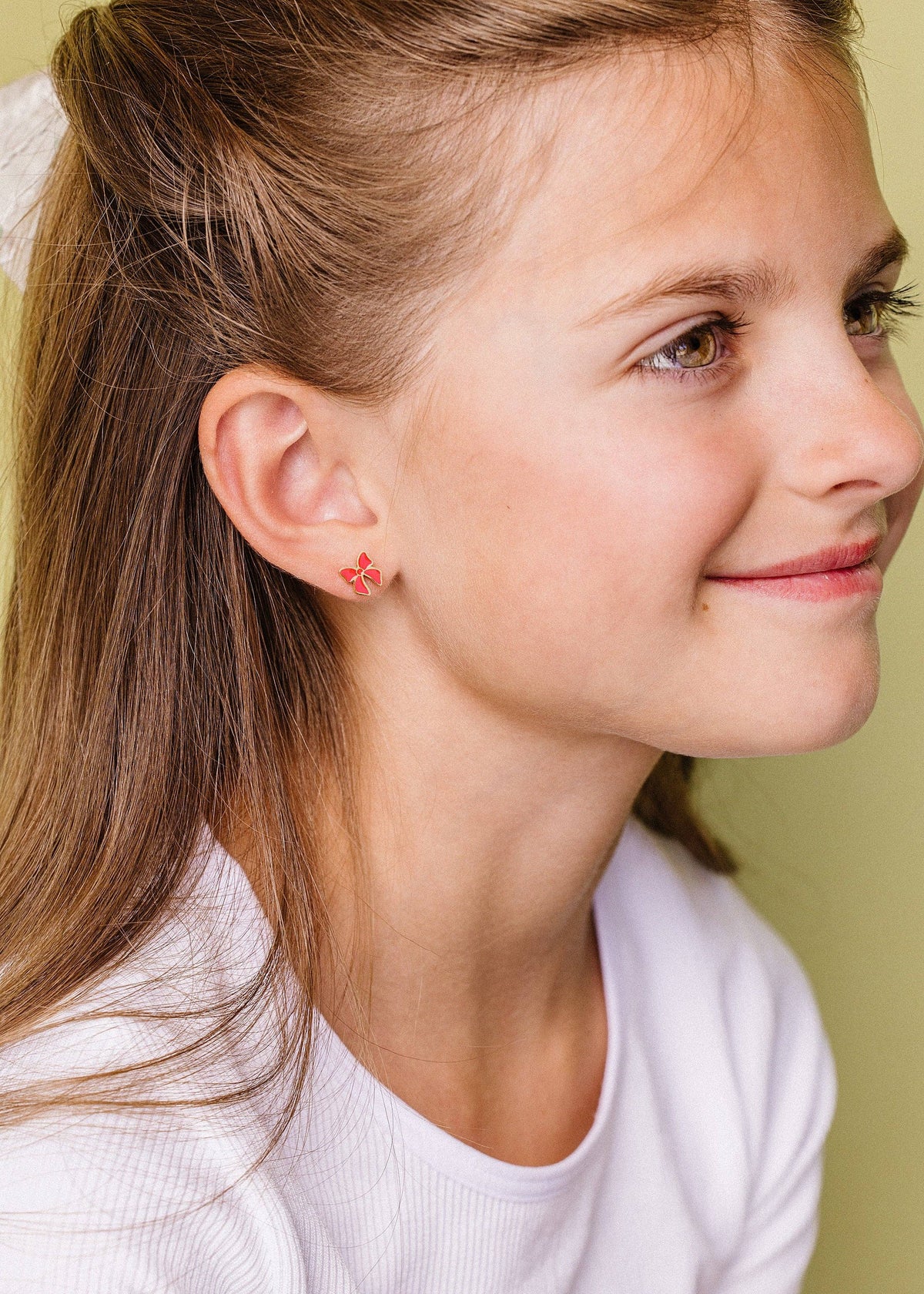 Pierced Co. Flatback Earring-Red Bow