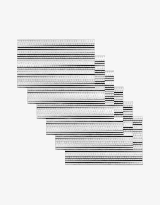 Black and white striped pattern on a white background