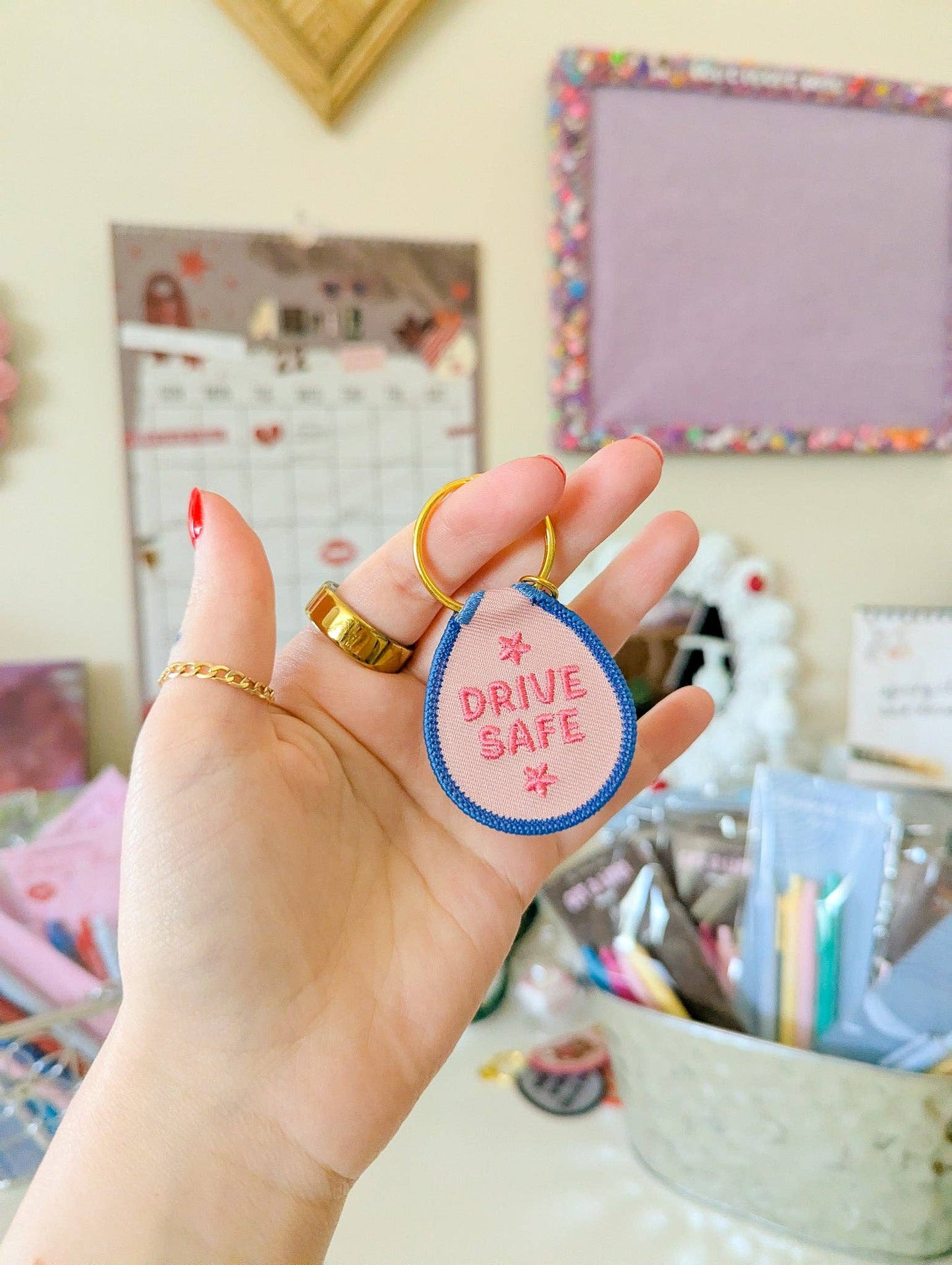 Embroidered Patch Keychain-Drive Safe