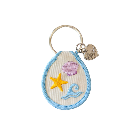 Embroidred Patch Keychain-Just Beachy