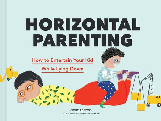 Book cover of 'Horizontal Parenting' with illustrations of children playing.
