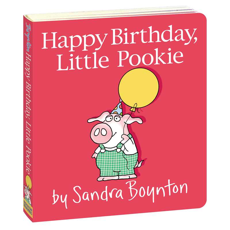 Book cover of 'Happy Birthday, Little Pookie' by Sandra Boynton with a cartoon pig holding a yellow balloon.