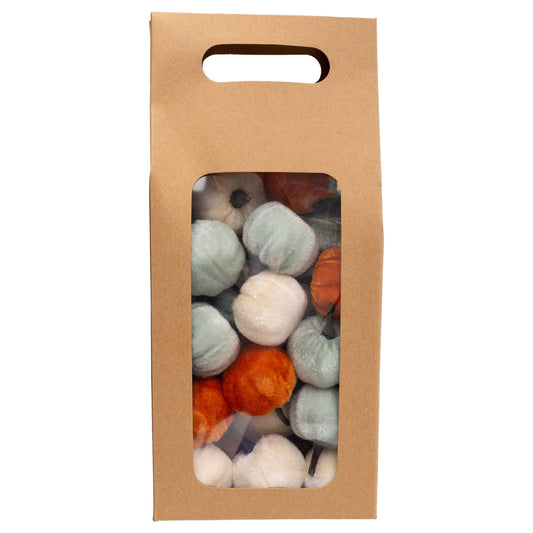 Mini Velvet Pumpkin Box Set of 24
