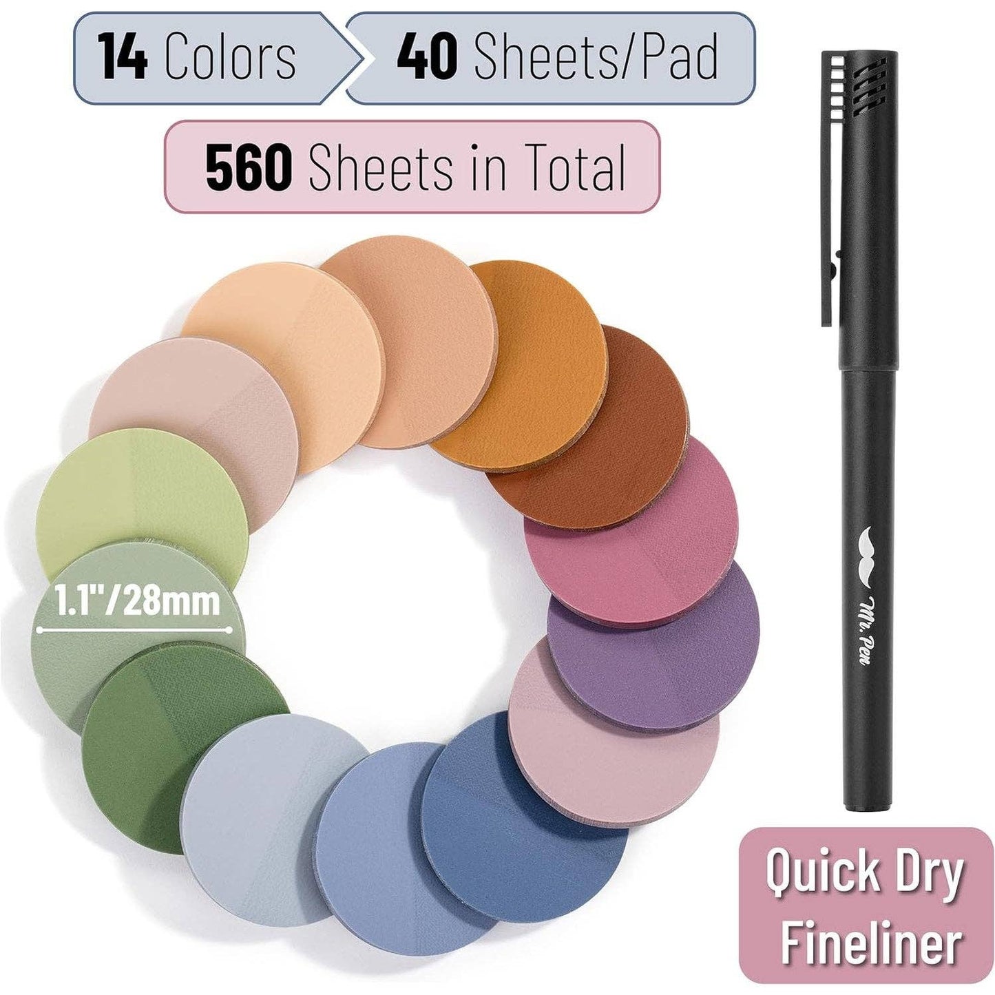 Transparent Round Sticky Notes- 560 Pcs