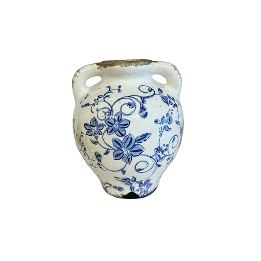2 Handle Blue Heirloom Vase