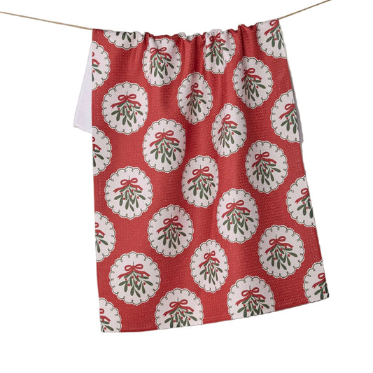 Geometry Tea Towel- Merry Mistletoe