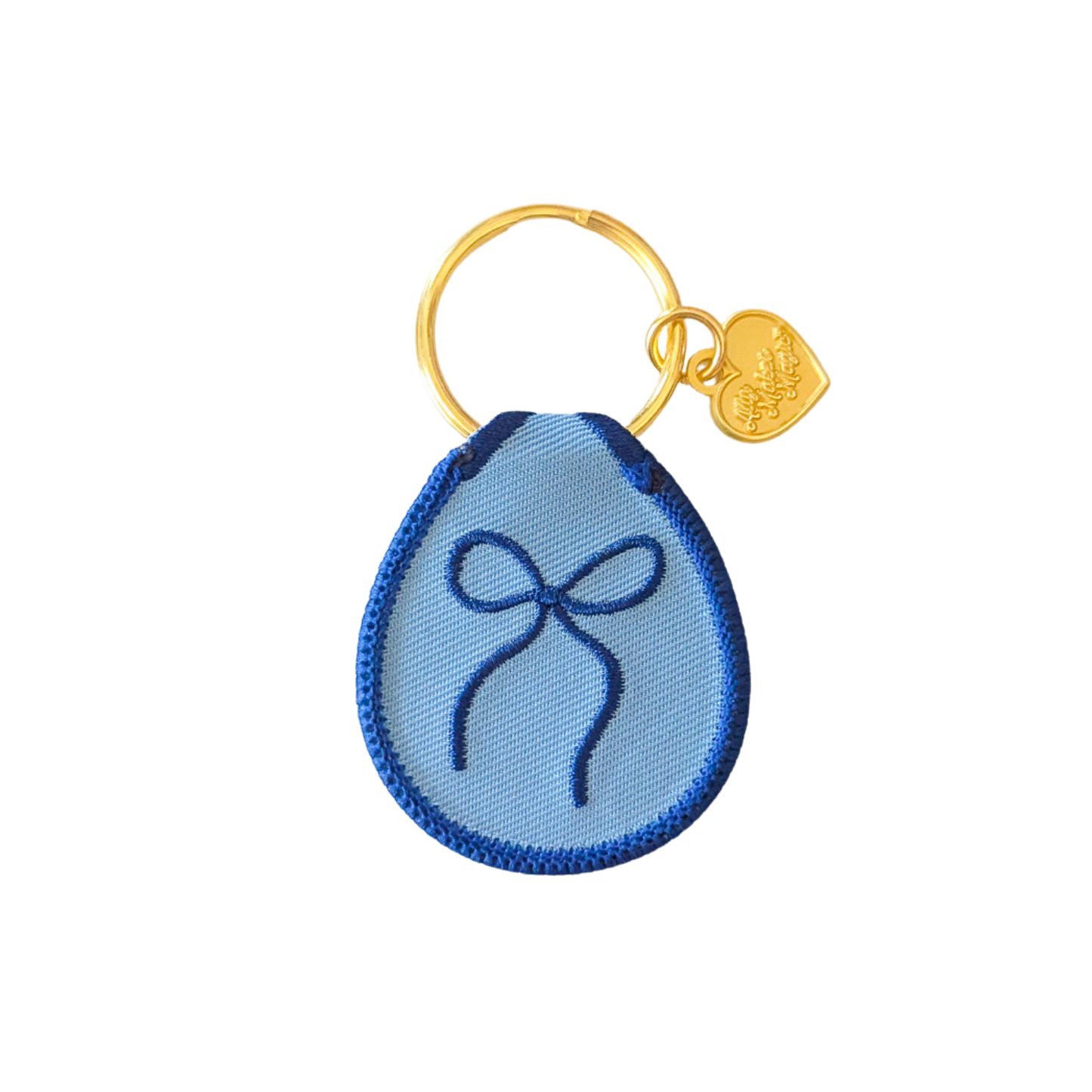 Embroidered Patch Keychain-Bow