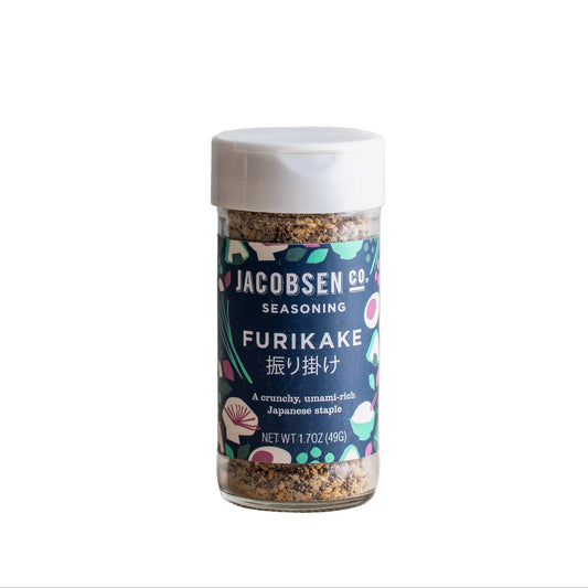 Jar of Jacobsen Furikake seasoning on a white background