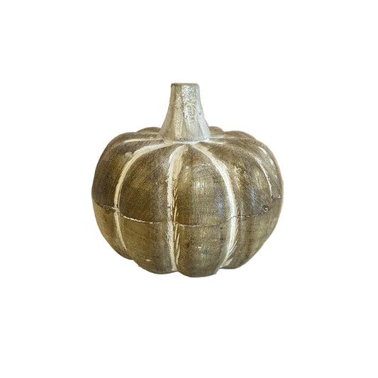 Natural Wooden Pumpkin 5in
