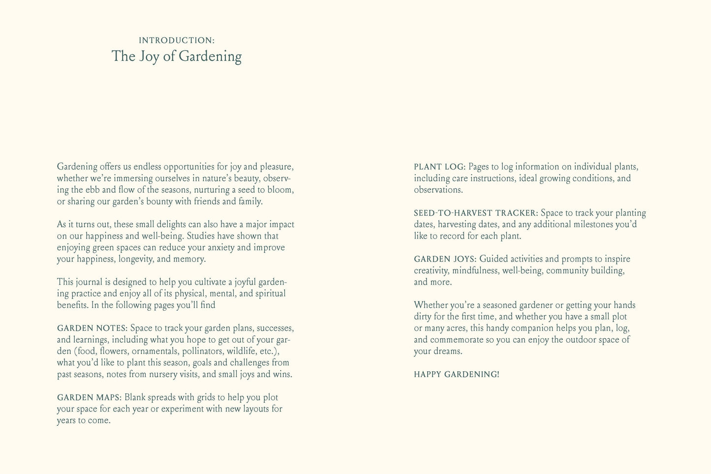 Joyful Gardener's Journal