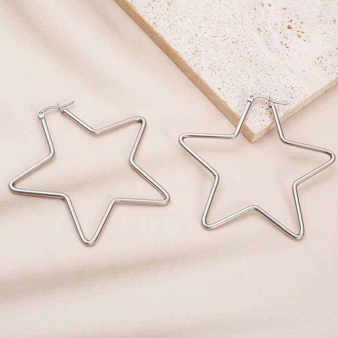18K Stainless Steel Waterproof Tarnish Free Hoops