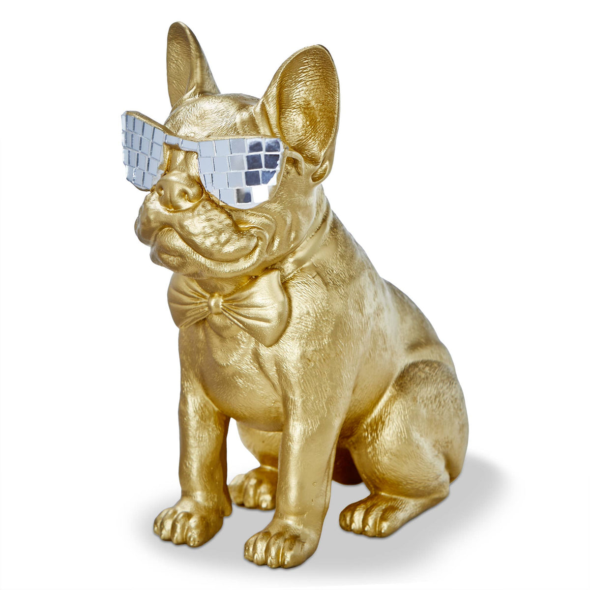 Gold Disco Frenchie Holiday Decor Figure