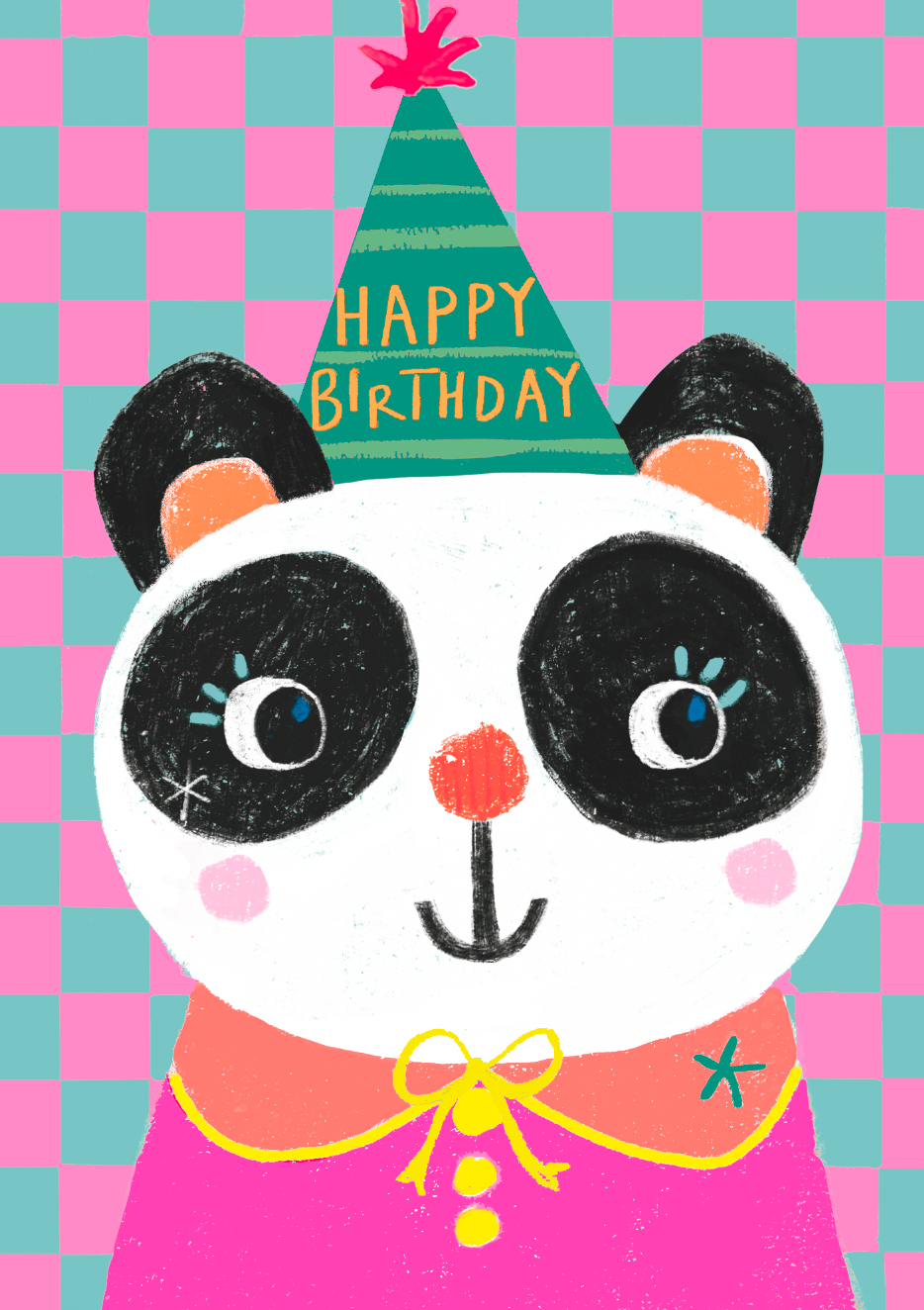 BIRTHDAY PARTY PANDA GREETING CARD PAPER SALAD