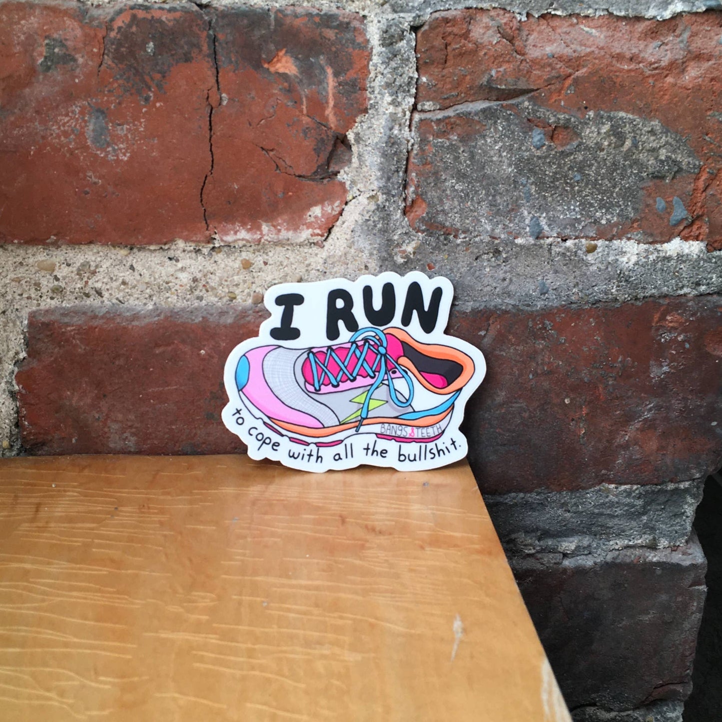 I Run To Cope Sticker