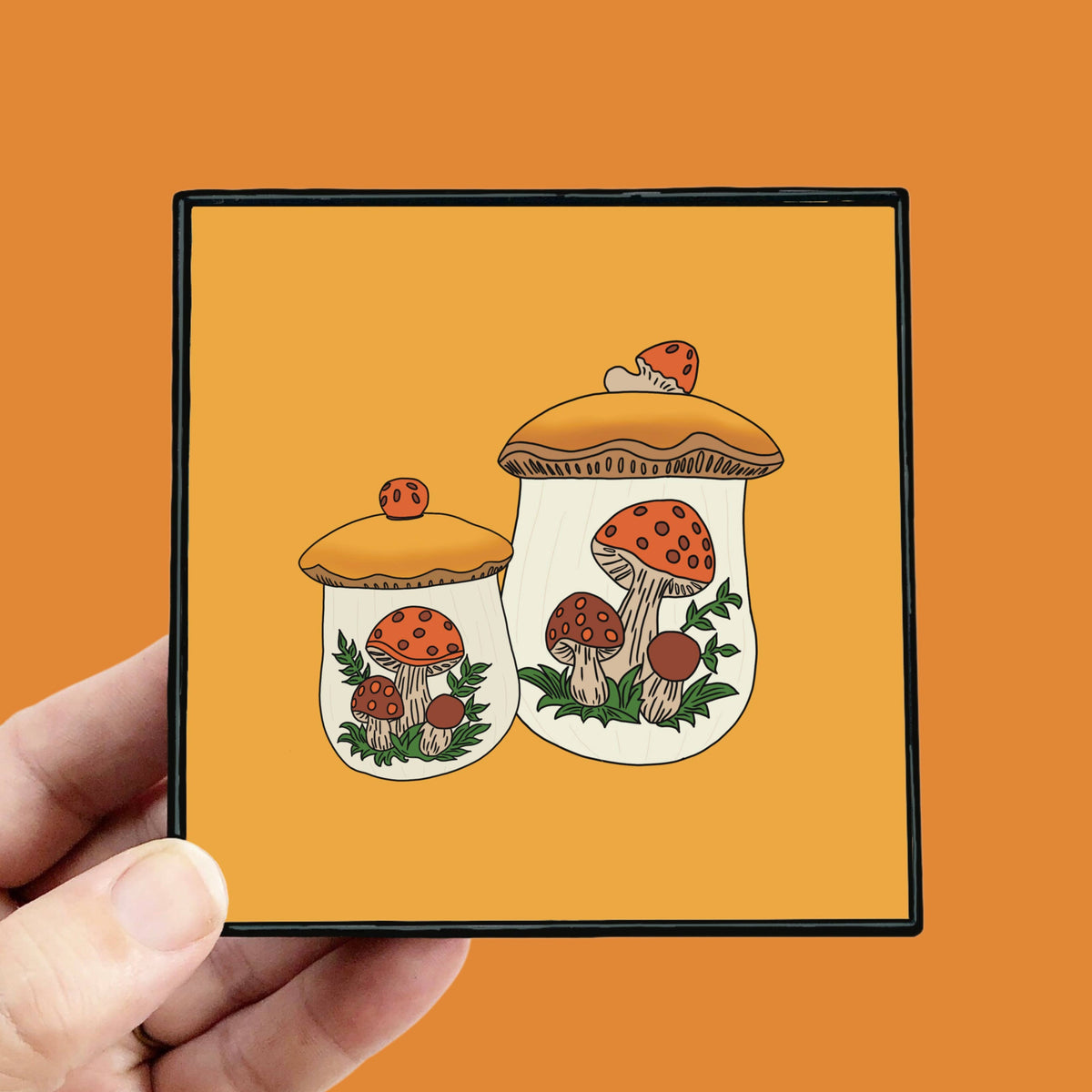 Merry Mushroom 4x4 Framed Print