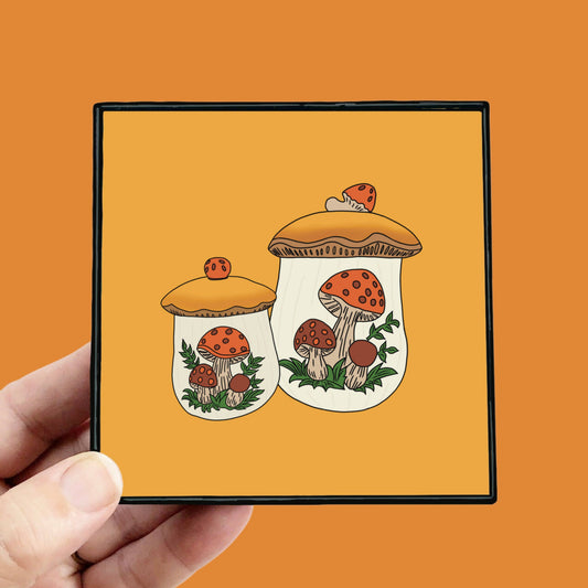 Merry Mushroom 4x4 Framed Print