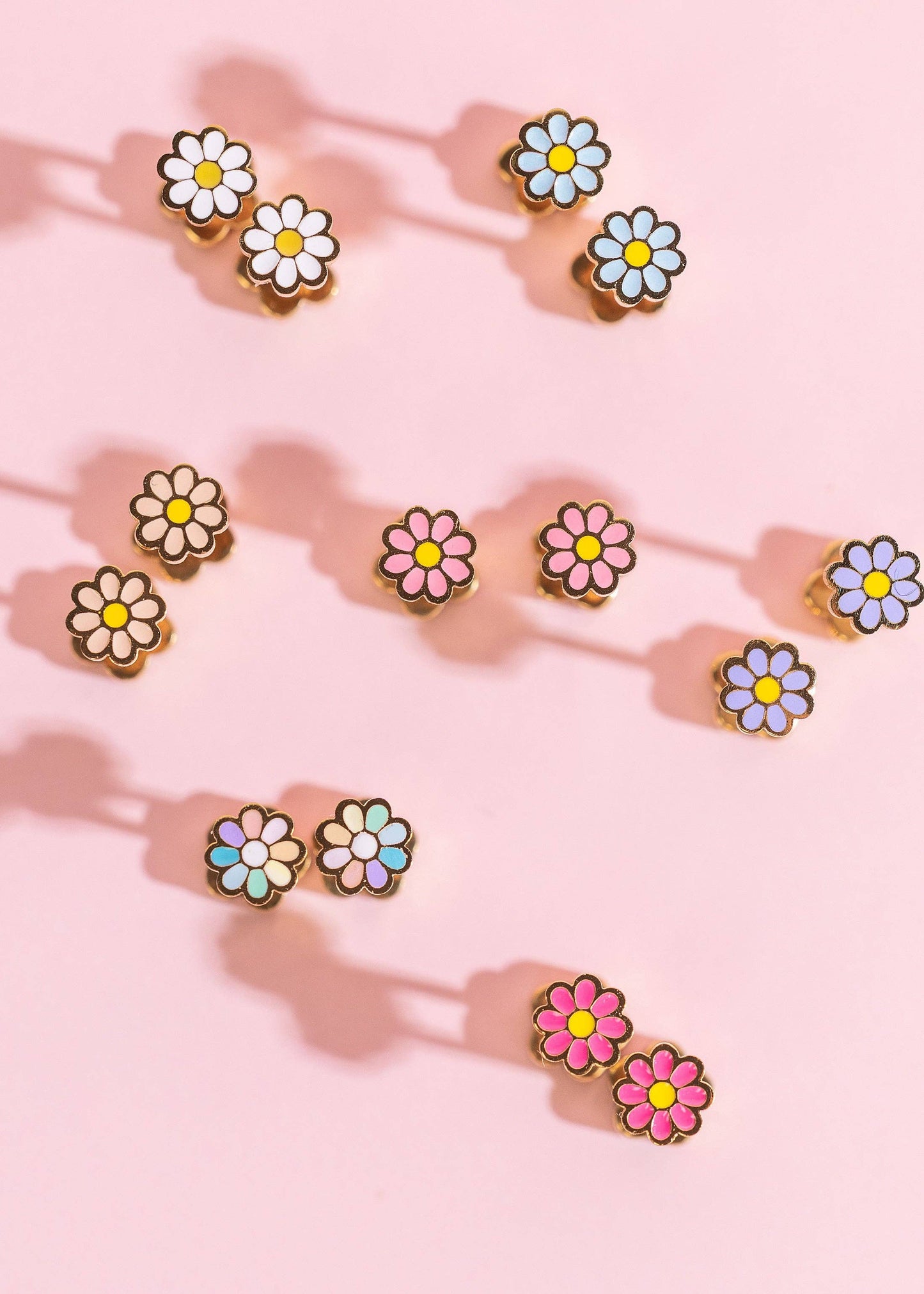Pierced Co. Flatback Earrings- Tiny White Daisy