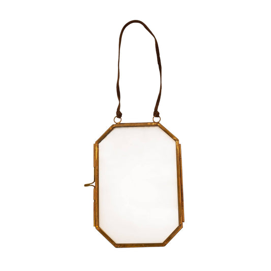 Brass Hanging Octagon Photo Frame