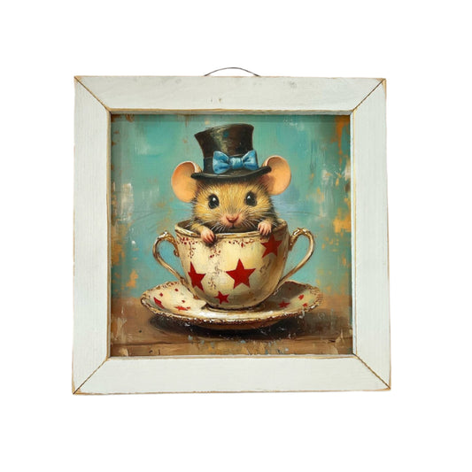 12x12 Mouse Teacup Framed Print