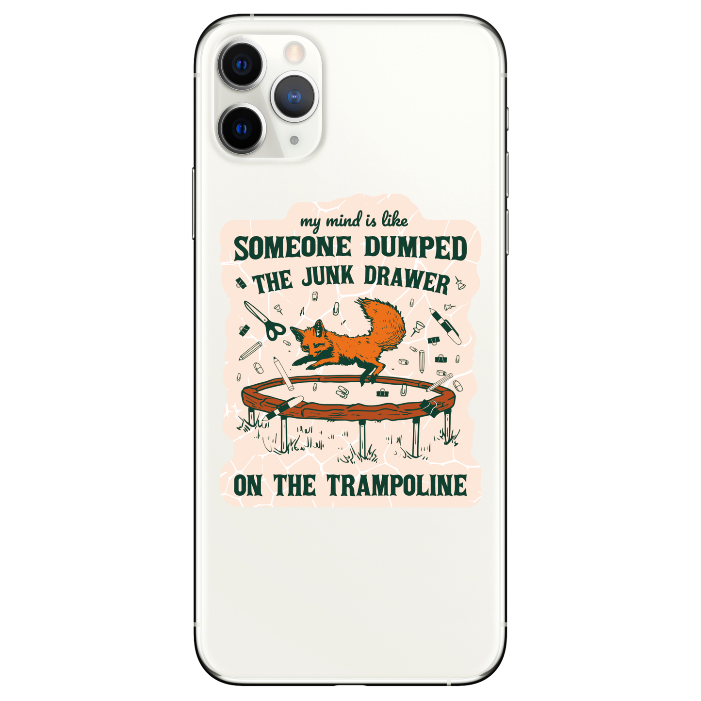 Mental Health Fox Junk Funny High Quality Vinyl Sticker