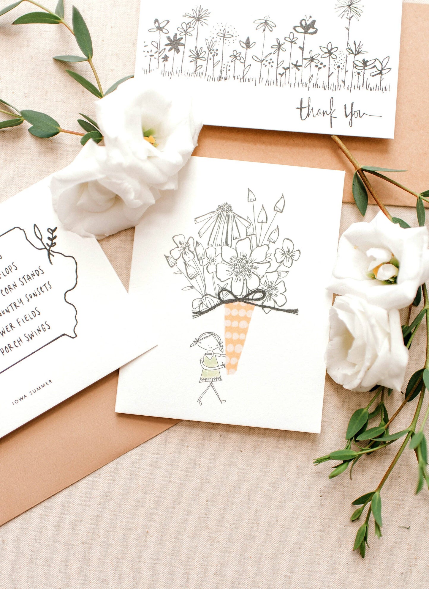 Single Bouquet Flower Girl Note Card