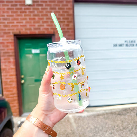 Lucky Charm Bracelet Glass Tumbler