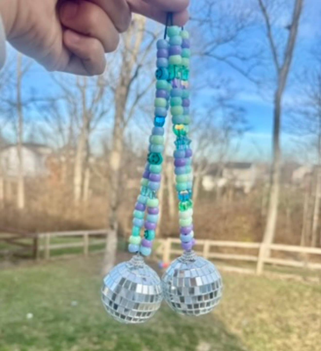 Disco Ball Car Charm