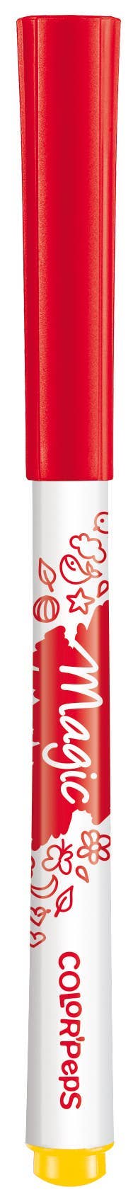 Red and white marker with 'Magic' branding on a yellow background