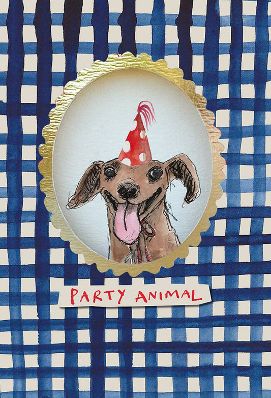 Party Animal Dog DieCut Birthday Card
