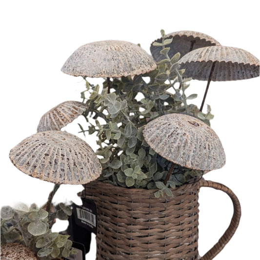 Rusty Mushroom Plant Stakes