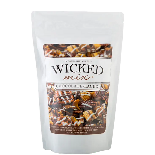 Package of Moonlight Mixes' Wicked Mix chocolate-laced flavored snack mix.