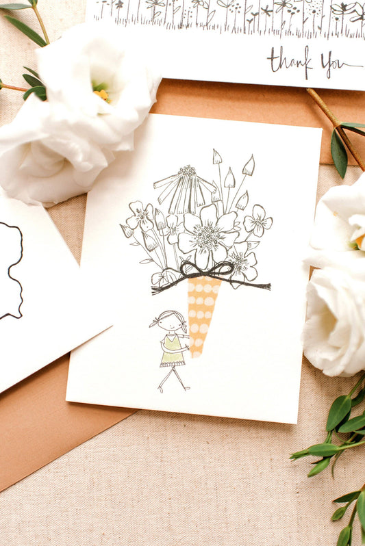 Single Bouquet Flower Girl Note Card