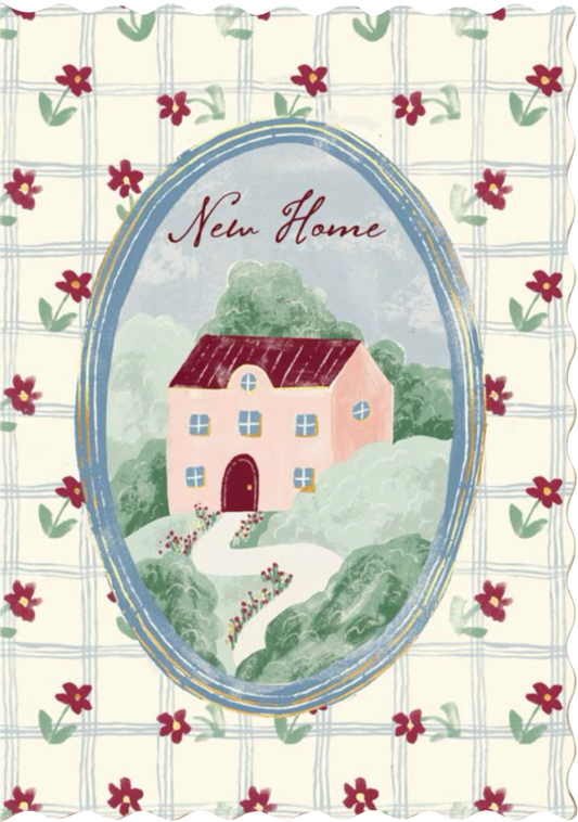 New Home Oval Frame Card