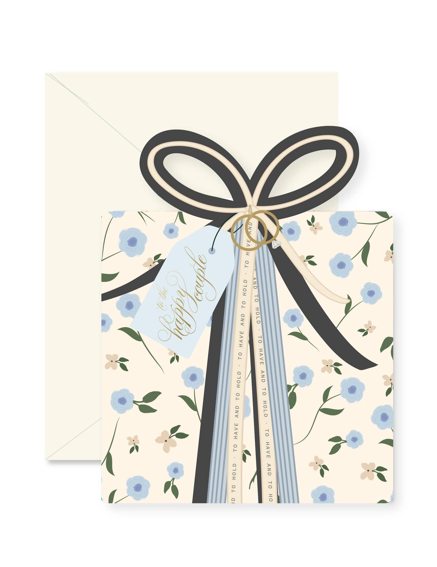 Wedding Gift Blue Die-Cut Greeting Card