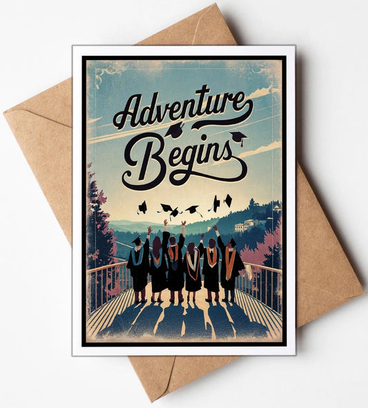 Adventure Begins Graduation Card