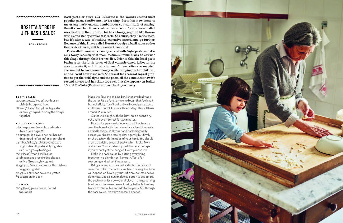 Woman and child in a kitchen preparing food together.