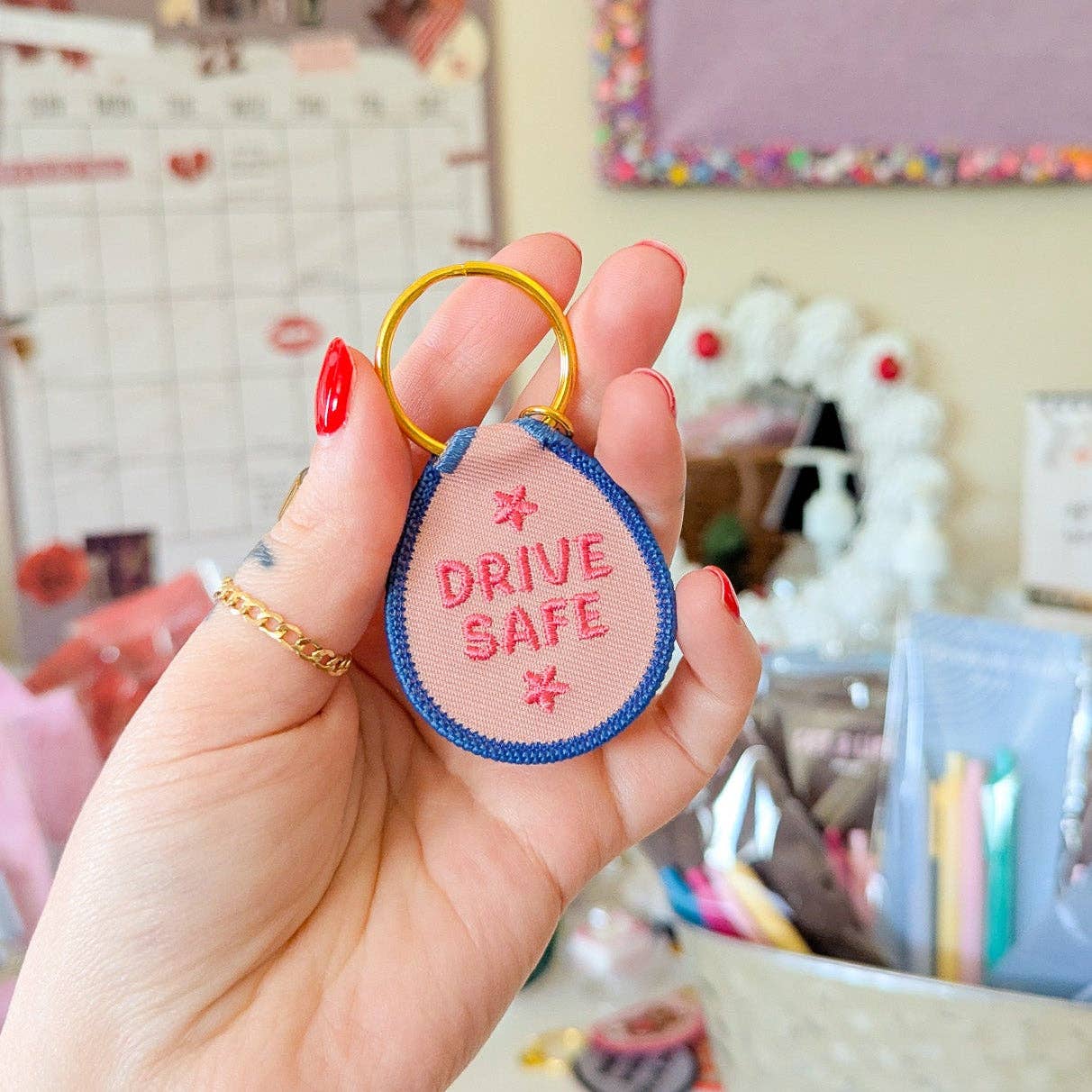 Embroidered Patch Keychain-Drive Safe